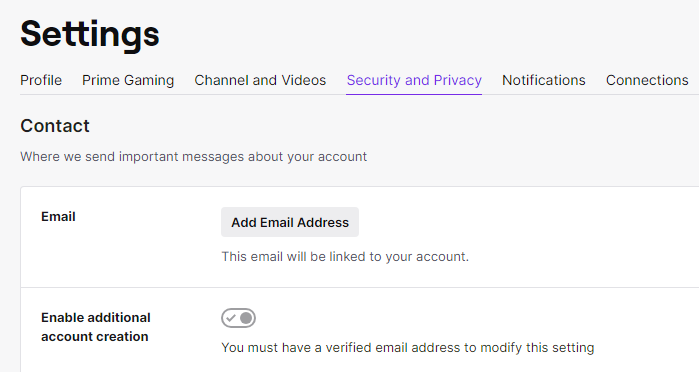 لقطة شاشة من GoRead.io لصفحة التحقق من البريد الإلكتروني الخاصة بـ Twitch.