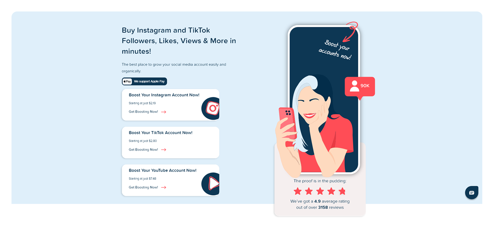SocialBoosting website screenshot