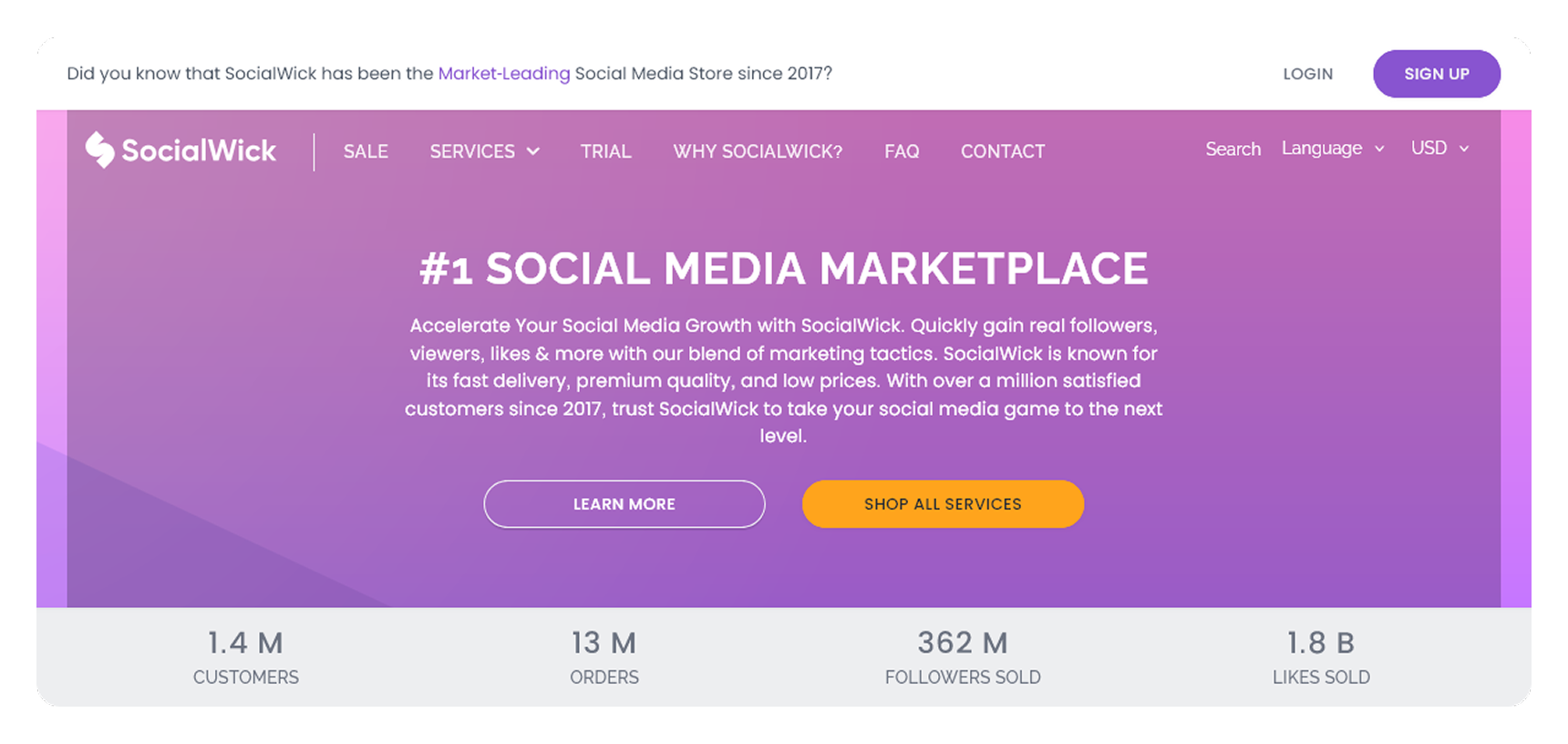 socialwick website screenshot