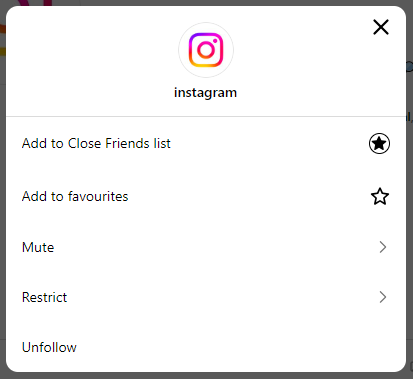 Ein GoRead.io-Screenshot der "Following"-Funktionen von Instagram, einschließlich "Unfollow".