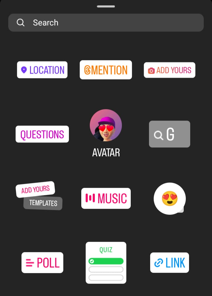 Ein GoRead.io-Screenshot der Instagram-Sticker, ein Beispiel für die Schriftart Aveny-T.