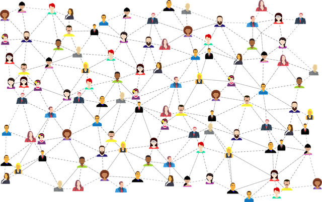 Numerosas conexiones en las redes sociales.