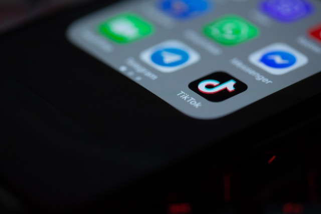 Imagen ampliada de la aplicación TikTok en la pantalla de un smartphone.