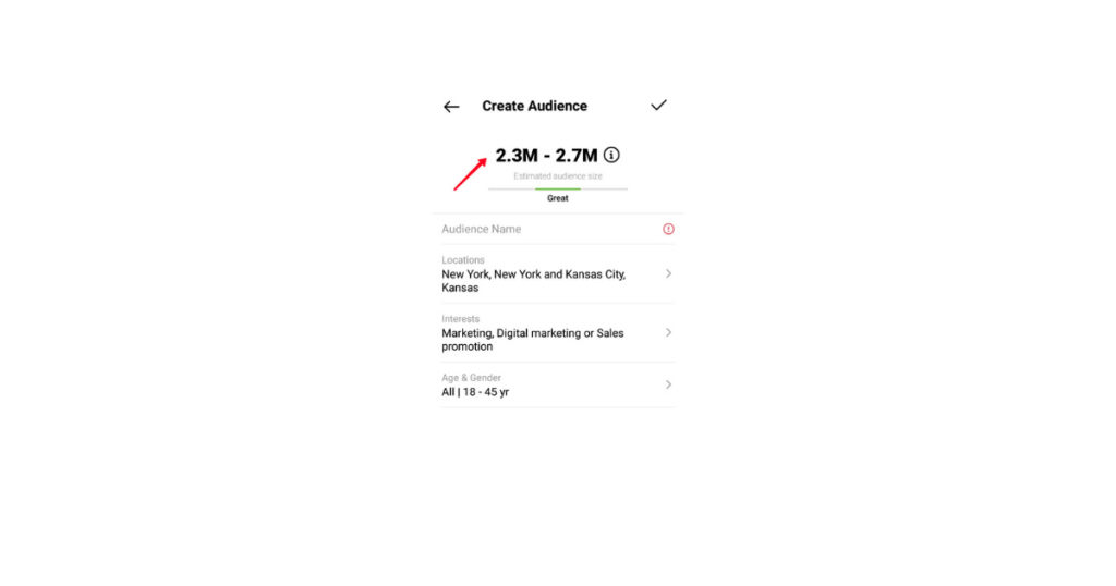 Schermata di GoRead.io su Instagram che indica la stima del pubblico.