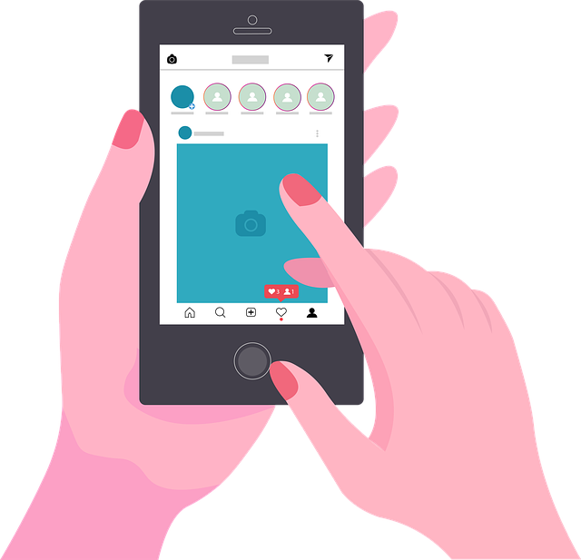 Illustrazione del feed Instagram di un telefono.