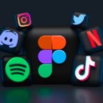 Uma coleção de logótipos 3D para várias aplicações, incluindo o TikTok e o Instagram.