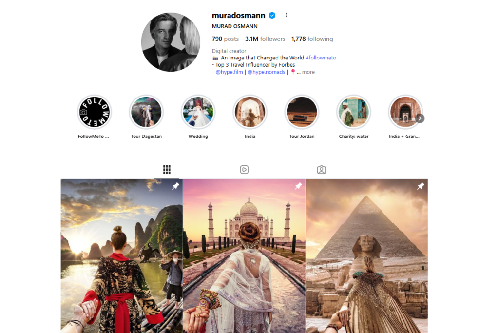 Murad Osmann’s Follow Me To Instagram page